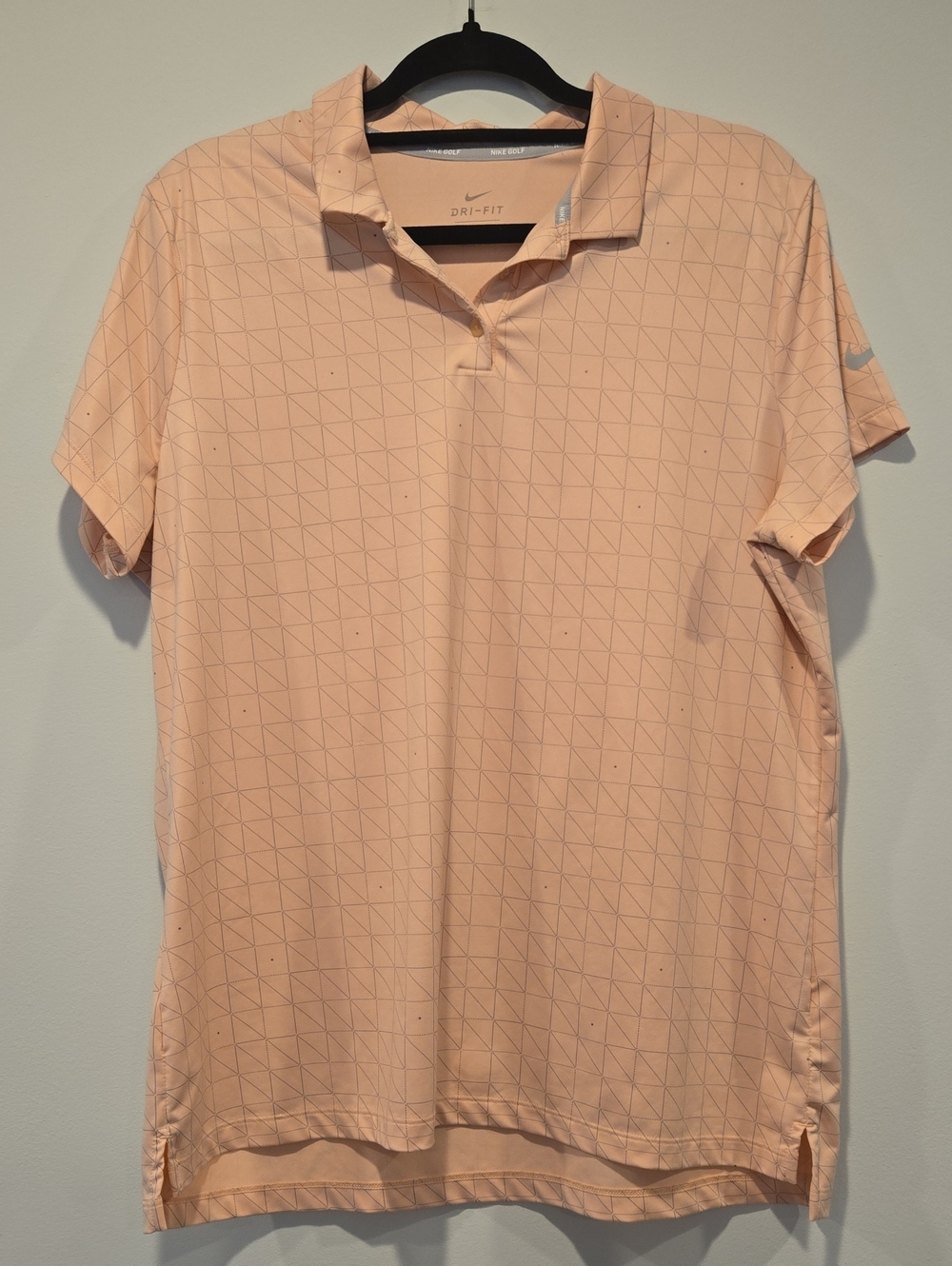 Nike Golf Dri-FIT Women's Geometric Print Polo Shirt Peach Size XL